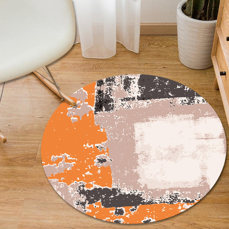 BowLift | Blue and Yellow Bedroom Rug Modern Abstract Brush Stroke Pattern Rug Polyester Pet-Friendly Rug