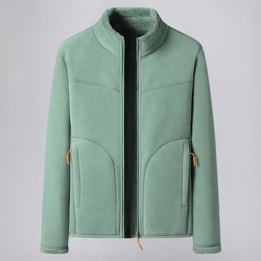 Fleece Zip Jacket with Stand Collar and Soft Interior
