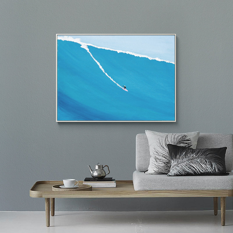 BowLift | Canvas Textured Painting Tropical Sea Sport Wall Art Decor in Soft Colors for the Dining Room