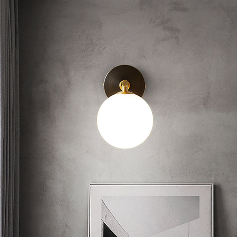 BowLift | Brass Global LED Wall Lamp Light Mid Century 1/2 Bulbs White Glass Wall Light Fixture