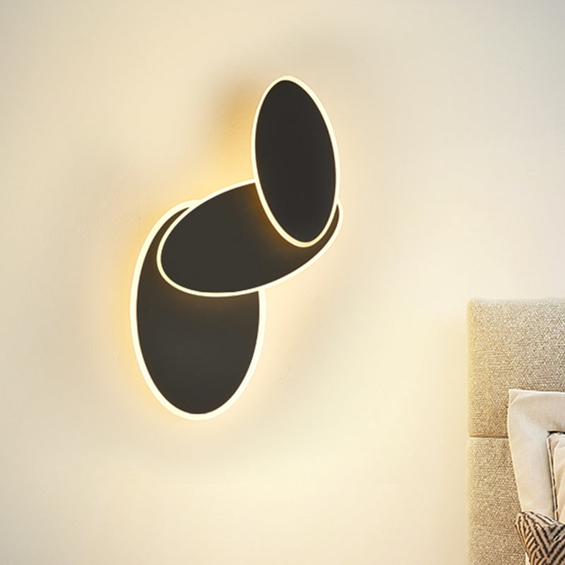 BowLift | Black/White Round Rotatable Wall Mount Lighting Modernist LED Acrylic Wall Light Fixture in Warm/White Light