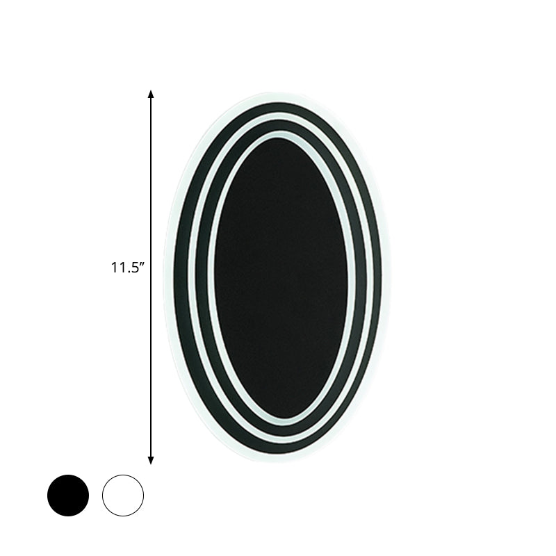 BowLift | Black/White Round Rotatable Wall Mount Lighting Modernist LED Acrylic Wall Light Fixture in Warm/White Light