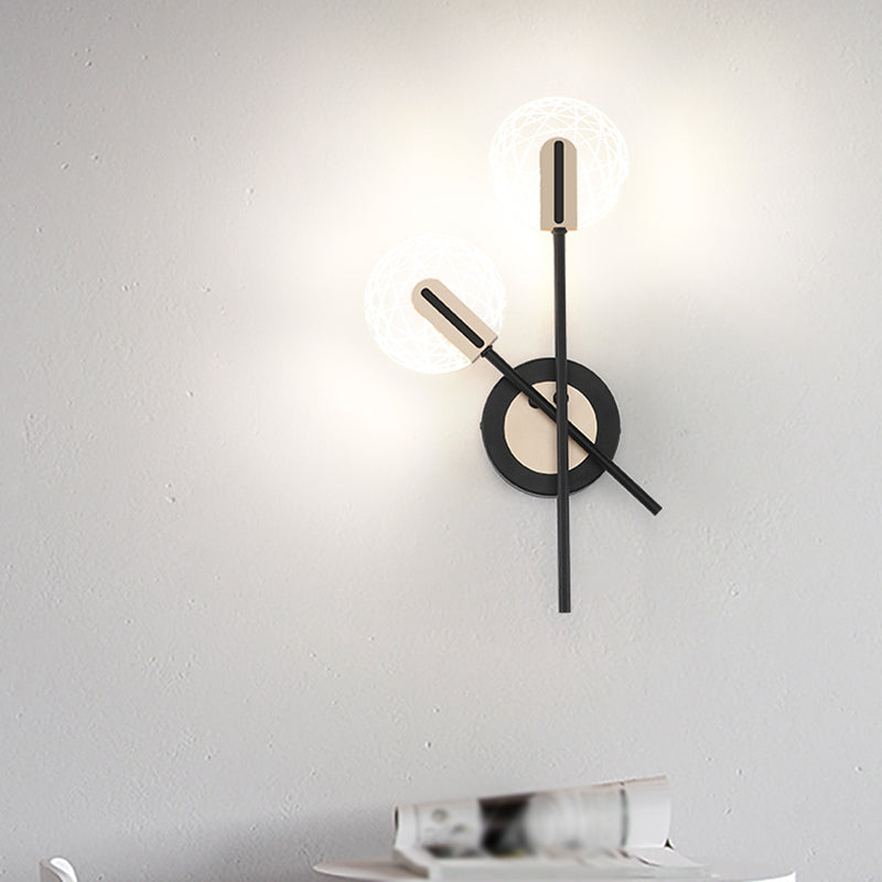BowLift | Black Round Wall Light Fixture Modern LED Metal Wall Lamp Lighting in Warm/White Light