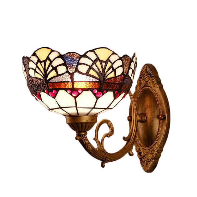 BowLift | Stained Glass Wall Lighting Loft Vintage 1 Light Wall Lamp for Living Room