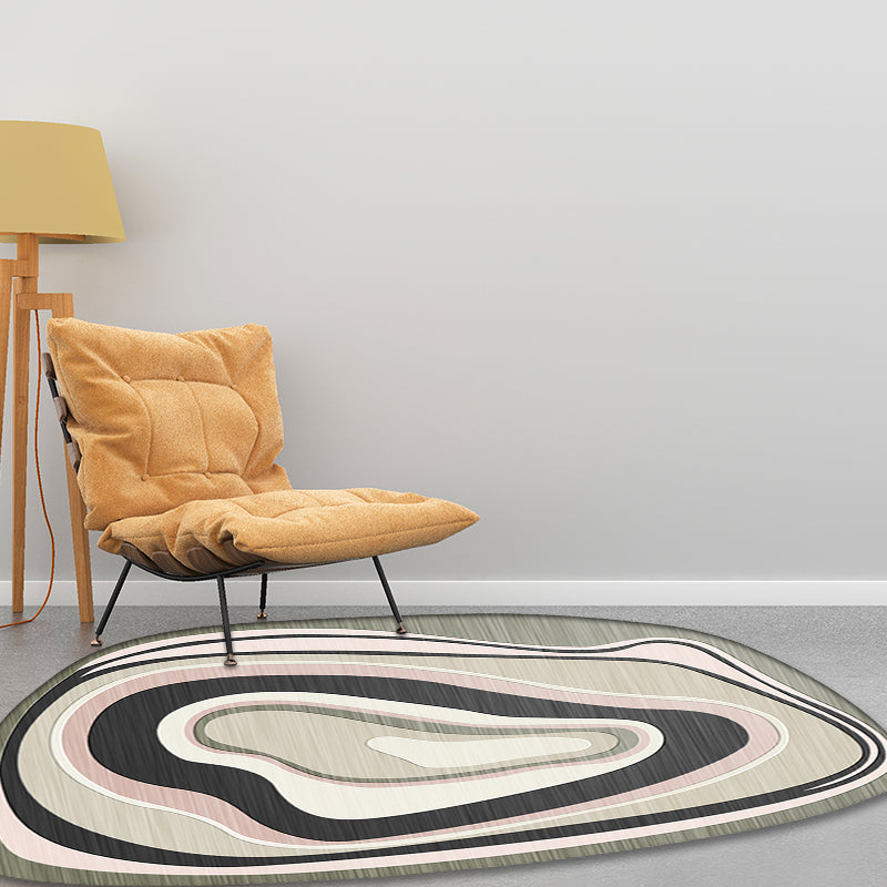 BowLift | Casual Irregular Novelty Rug in Ivory Color Block Pattern Rug Polyester Non-Slip Rug for Home Decor