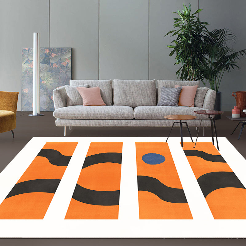 BowLift | Contemporary Abstract Area Rug Multicolor Polyester Washable Dog and Cat Friendly Carpet for Living Room