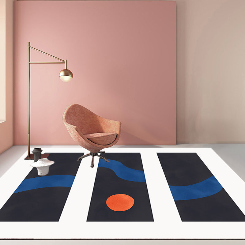 BowLift | Contemporary Abstract Area Rug Multicolor Polyester Washable Dog and Cat Friendly Carpet for Living Room