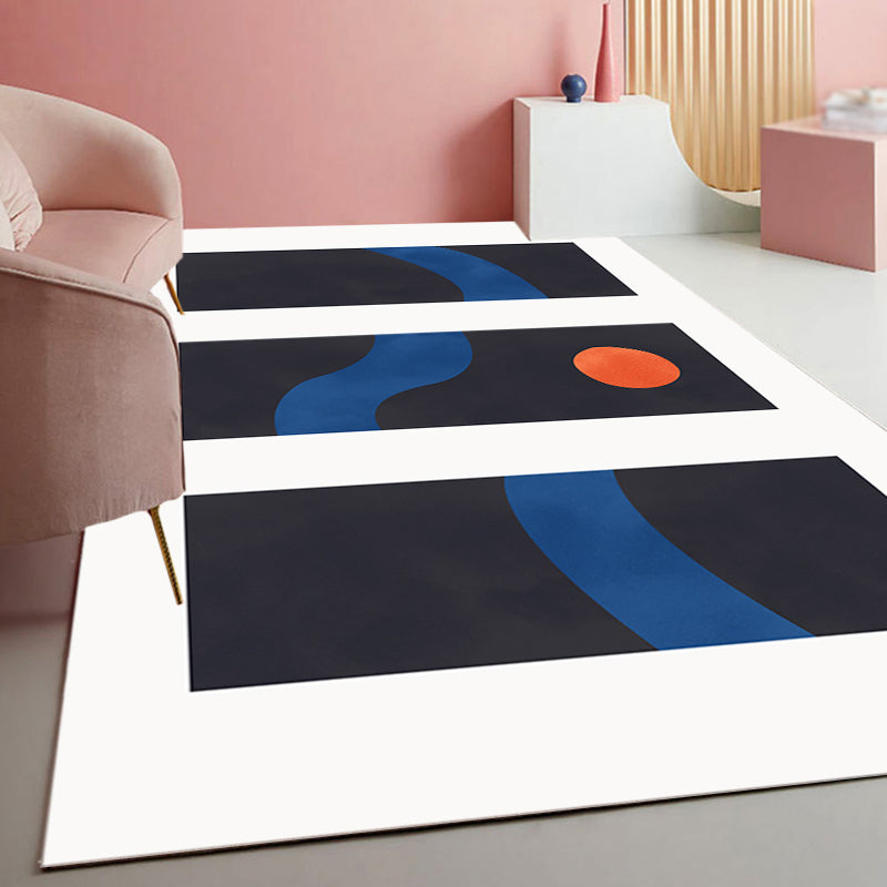 BowLift | Contemporary Abstract Area Rug Multicolor Polyester Washable Dog and Cat Friendly Carpet for Living Room