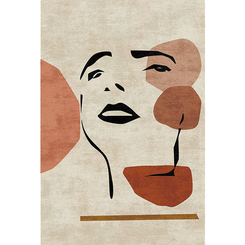 BowLift | Contemporary Figure Pattern Carpet Multicolor Polyester Carpet Washable Pet Friendly Area Rug for Bedroom