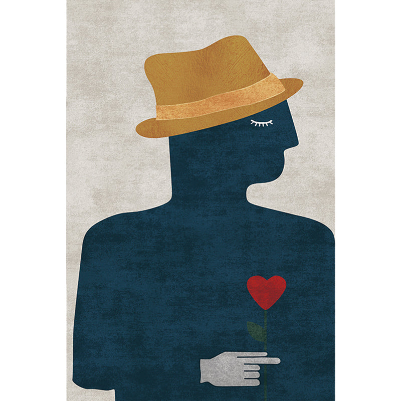 BowLift | Contemporary Figure Pattern Carpet Multicolor Polyester Carpet Washable Pet Friendly Area Rug for Bedroom