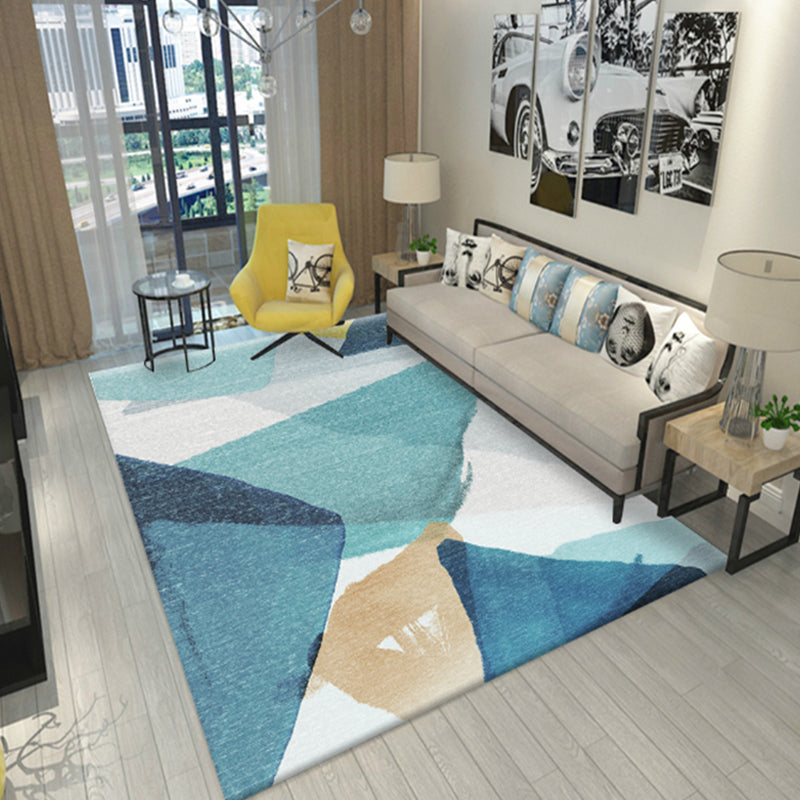 BowLift | Color Block Geometric Living Room Rug Polyester Novelty Abstract Rug Washable Pet Friendly Carpet