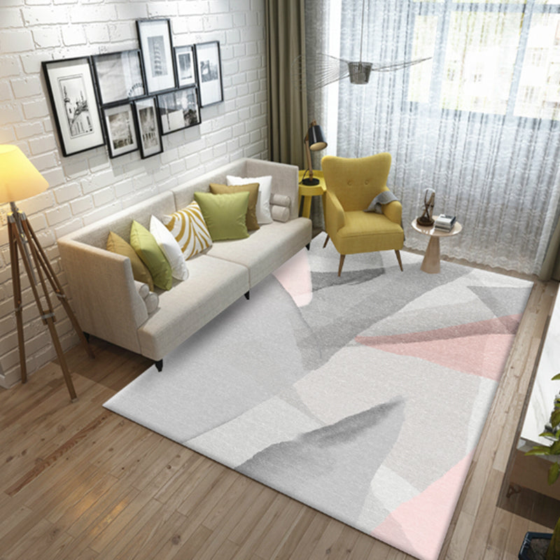 BowLift | Color Block Geometric Living Room Rug Polyester Novelty Abstract Rug Washable Pet Friendly Carpet