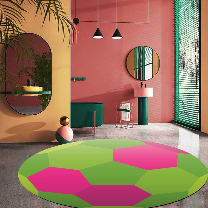 BowLift | Fancy Sports Pattern Rug Orange and White Children's Rug Polyester Washable Pet-Friendly Non-Slip Rug for the Children's Room