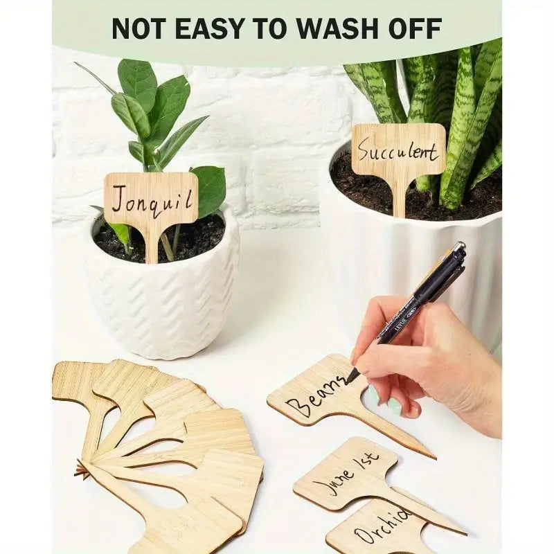 BowLift | Plant labels made of wood for garden and balcony – Rewritable labels for herbs and plants