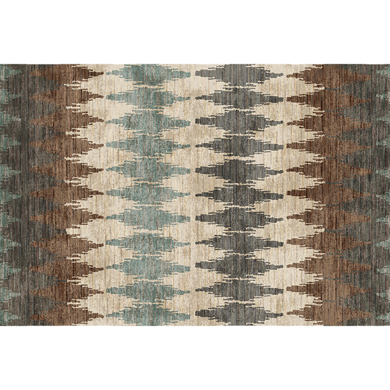 BowLift | Vintage Tribal Pattern Rug Multicolored Rug Polyester Machine washable Pet-friendly Non-slip Rug for the Living Room
