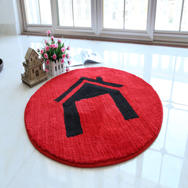 BowLift | Blue and Red Children's Carpet Polyester Home and Battery Pattern Carpet Pet Friendly Washable Non-Slip Back Carpet for Decoration
