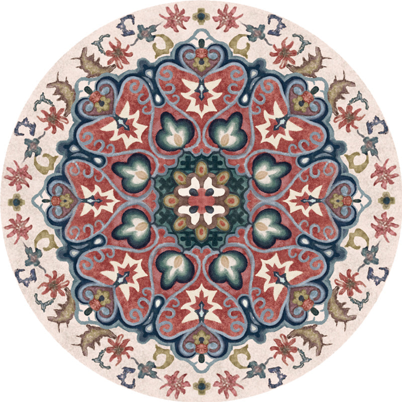BowLift | Unique Flower Pattern Rug Colorful Moroccan Rug Polyester Pet Friendly Non-Slip Back Washable Rug for the Living Room