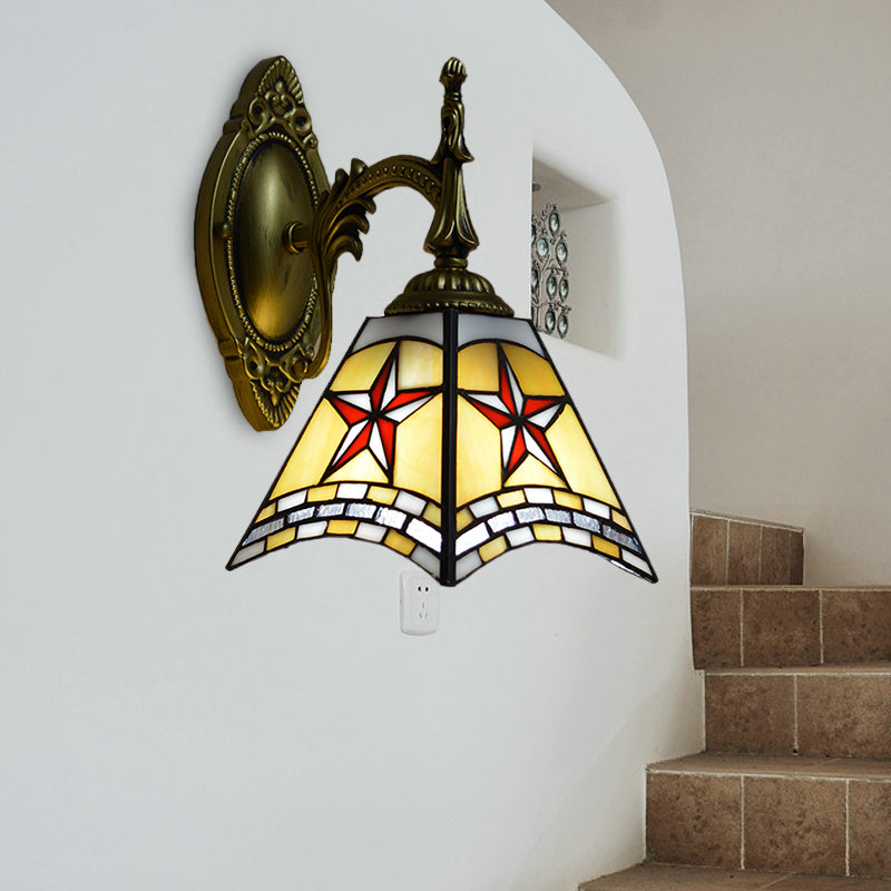 BowLift | 1 Light Wall Lighting Joined Glass Handmade Mission Wall Lamp for Hallway