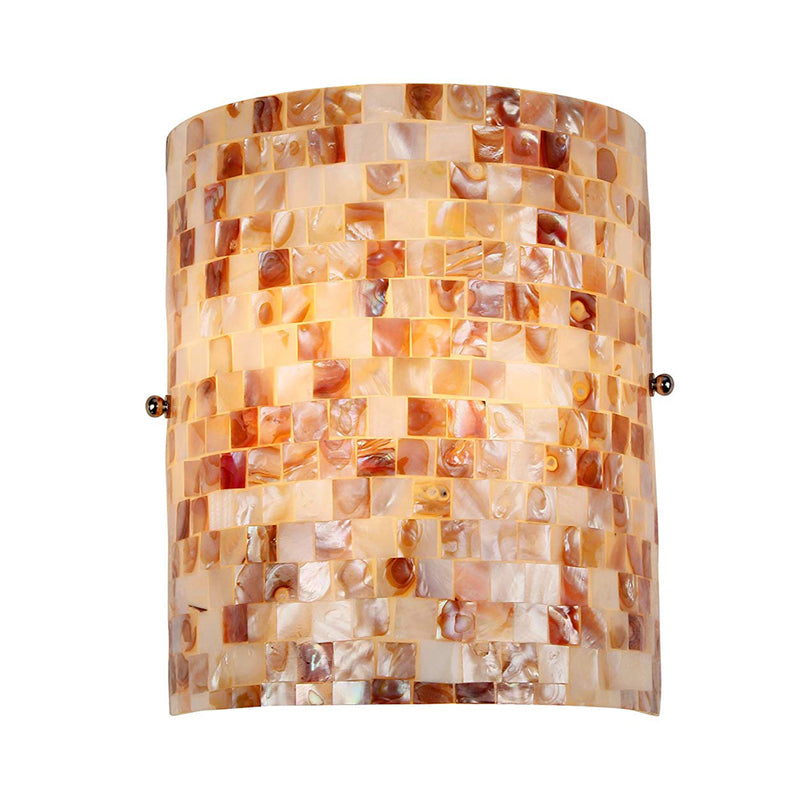 BowLift | Shell Wall Mount Lighting Rustic Loft 1 Lamp Wall Lamp Light in Beige for Living Room
