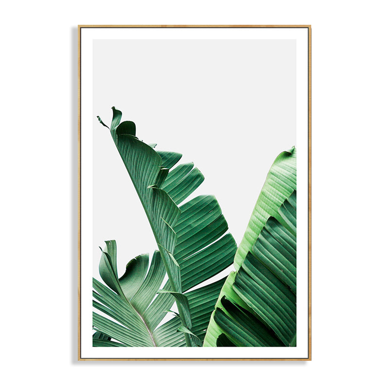 BowLift | Green Banana Leaf Canvas Art Textured Tropical Bedroom Wall Decor, Different Size