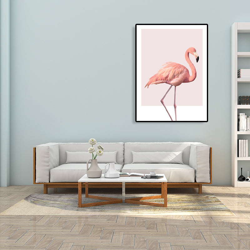 BowLift | Pink Flamingo Canvas Art Woven Tropical Girls Bedroom Wall Decor, Multiple Sizes