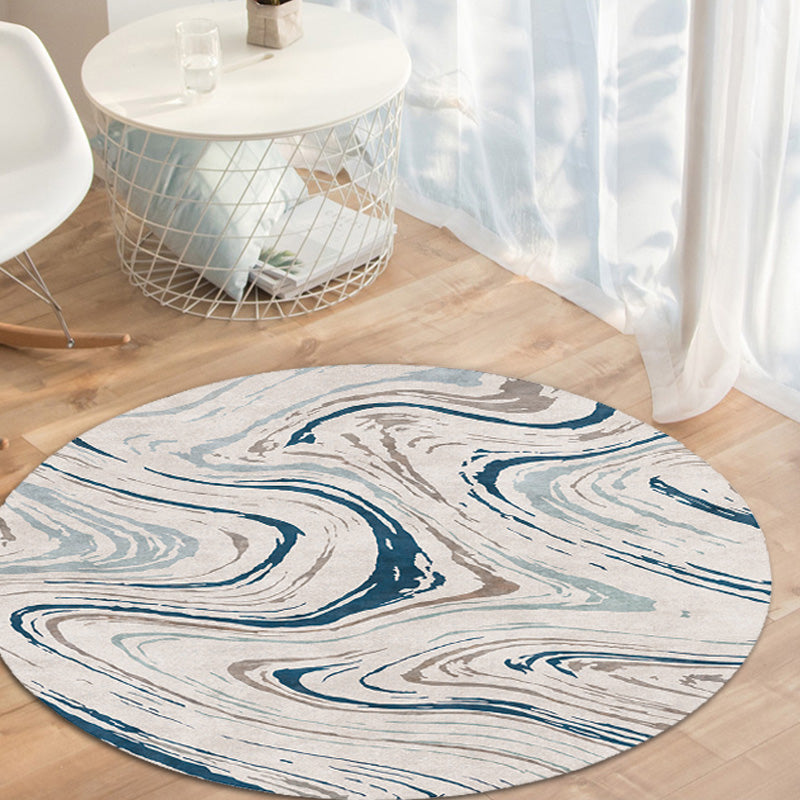 BowLift | Funky Contemporary Rug Multicolored Watercolor and Swirl Stripe Pattern Rug Pet Friendly Non-Slip Washable Rug for the Home Office
