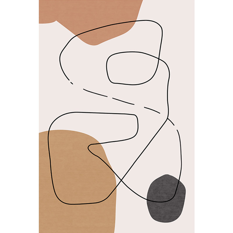 BowLift | Contemporary Abstract Carpet Brown and Green Polyester Carpet Non-Slip Back Washable Pet Friendly Carpet for Home