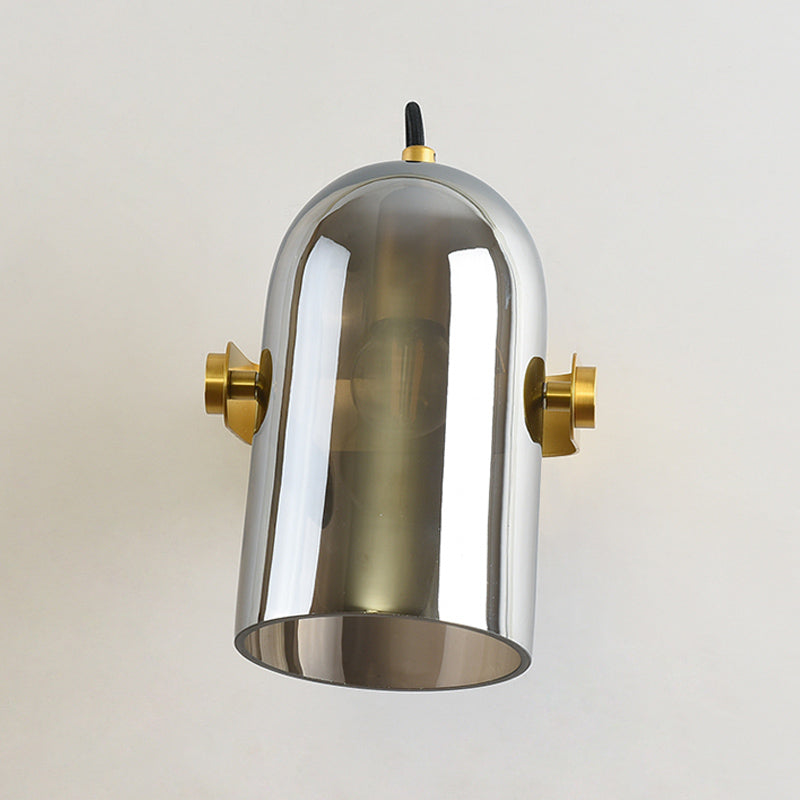 BowLift | Swivel Shade Cloche Nightstand Wall Light Ideas Amber/Smoked Glass 1 Bulb Vintage Wall Mounted Light
