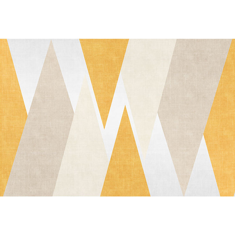 BowLift | Yellow geometric patterned carpet polyester modern carpet washable non-slip pet-friendly carpet for the living room