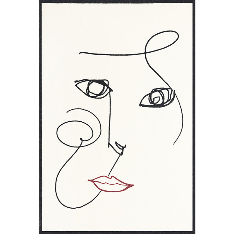 BowLift | Beige Abstract Rug Polyester Modern Rug Washable Non-Slip Pet-Friendly Area Rug for the Living Room