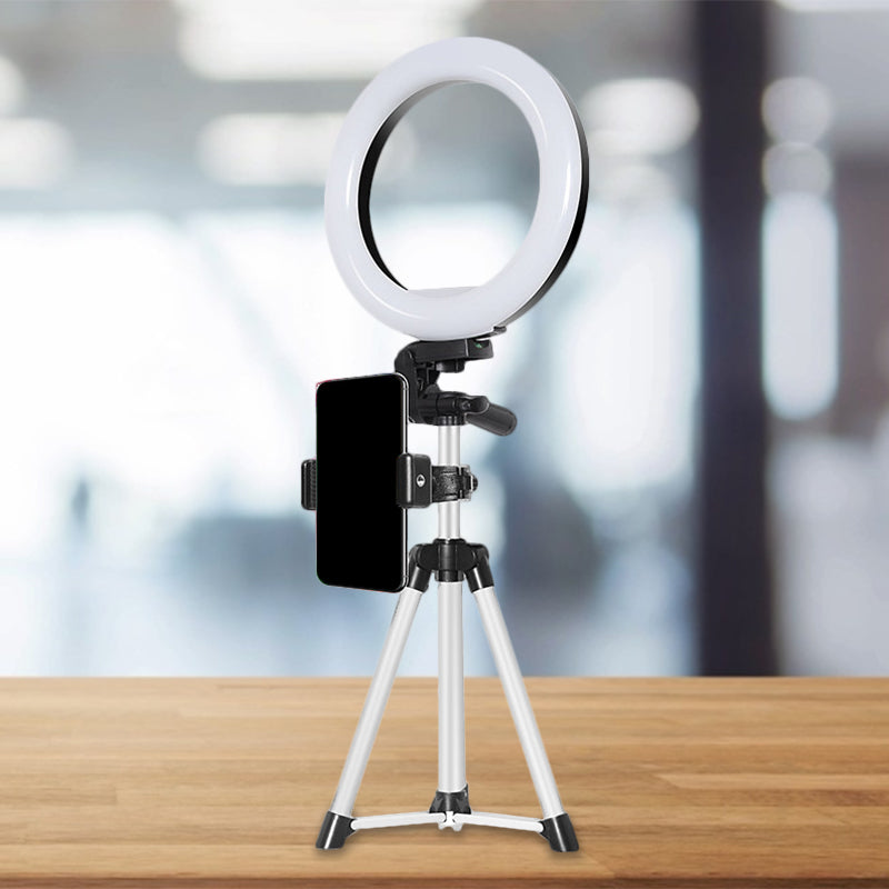 BowLift | Circle Metallic Vanity Lighting Modern Style Black USB LED Fill Flash Light with Tripod Design