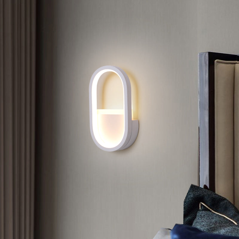 BowLift | Aluminum Ellips Mini Wall Lamp Simplicity White/Black LED Wall Fixture in Warm/White Light