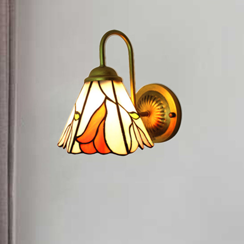 BowLift | Stained Glass Pink Wall Lighting Lily 1 Head Tiffany Wall Lamp for Living Room