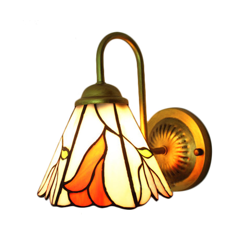 BowLift | Stained Glass Pink Wall Lighting Lily 1 Head Tiffany Wall Lamp for Living Room
