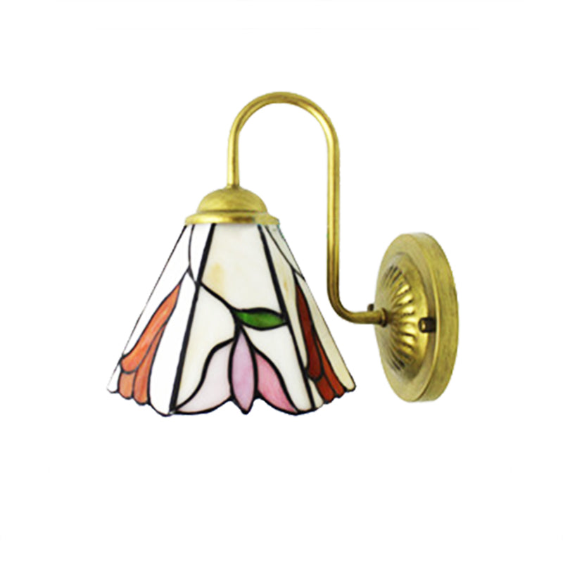 BowLift | Stained Glass Pink Wall Lighting Lily 1 Head Tiffany Wall Lamp for Living Room