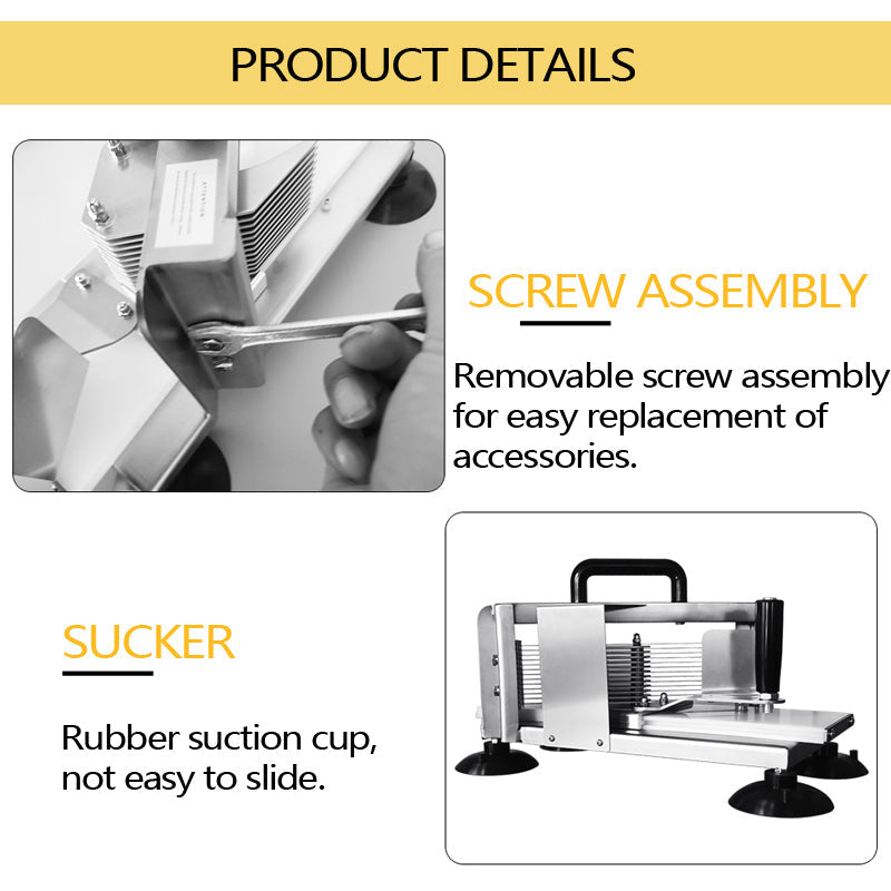 BowLift | 1/4" Stainless Steel Commercial Tomato Slicer Manual Fruits Vegetables Cutter Slicer Machine