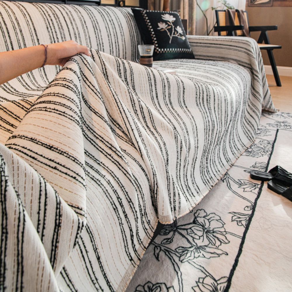 BowLift | Regal Stripes Chenille Sofa Cover