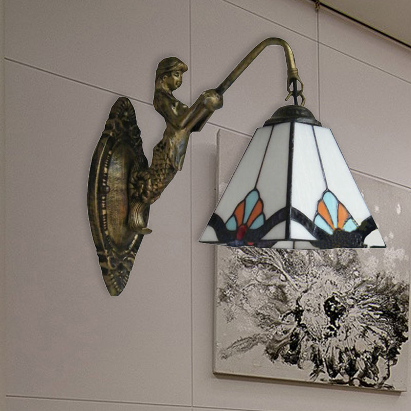 BowLift | 1 head wall-mounted light fixture Tiffany pyramid white glass wall light for corridor
