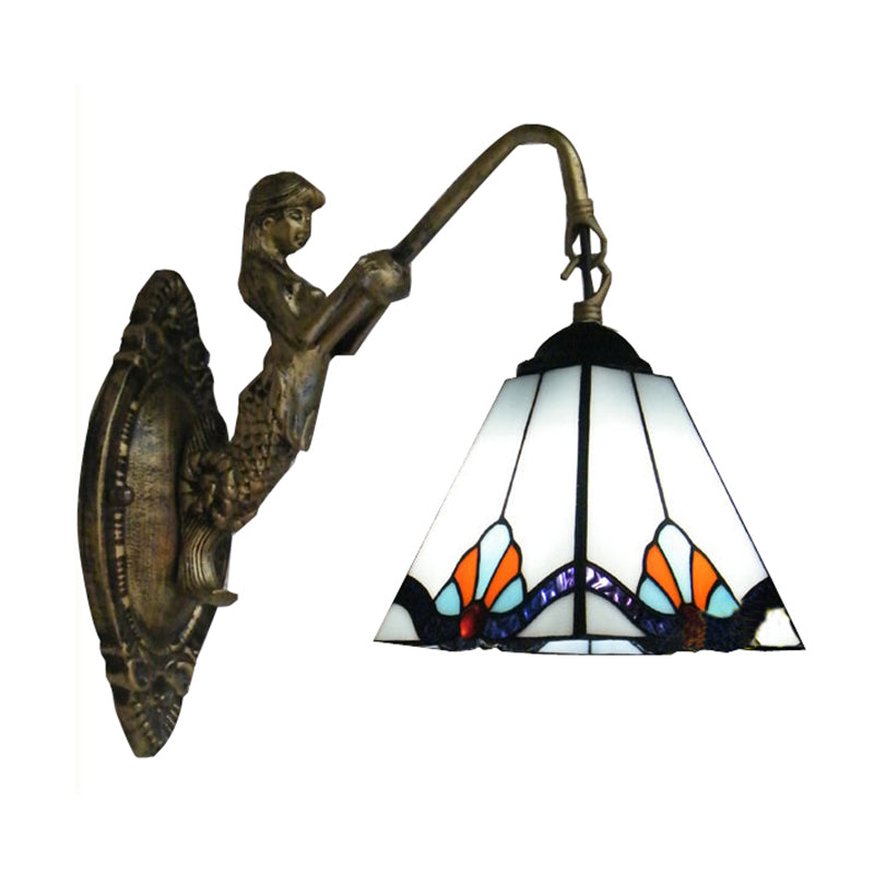 BowLift | 1 head wall-mounted light fixture Tiffany pyramid white glass wall light for corridor