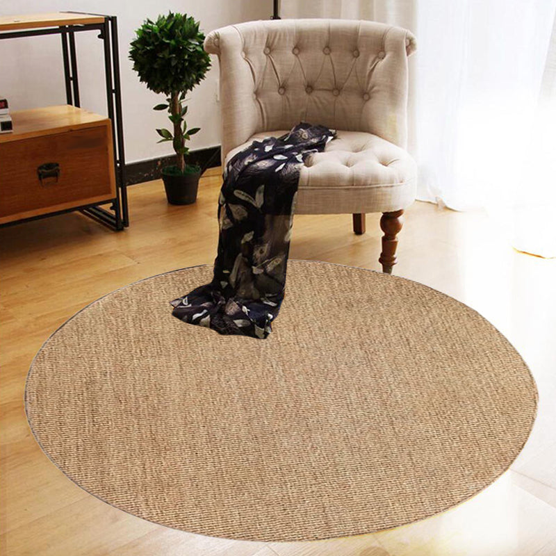 BowLift | Brown Living Room Rug Rustic Solid Color Carpet Sisal Pet Friendly Non-Slip Washable Area Rug for Decoration