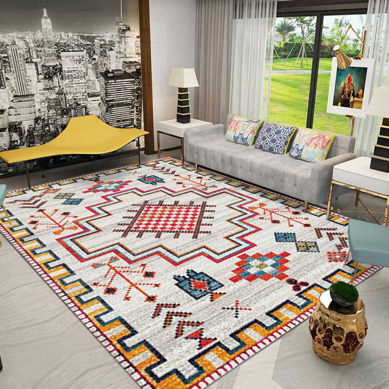 BowLift | Colorful Tribal Pattern Carpet Polyester Southwestern Rug Washable Non-Slip Pet-Friendly Rug for Bedroom