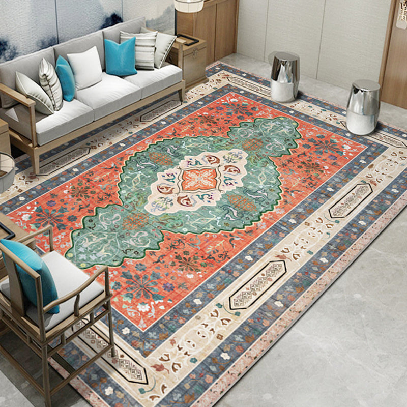 BowLift | Shabby Chic Floral Pattern Rug Multi-Color Polyester Rug Non-Slip Back Washable Pet-Friendly Flooring for Home