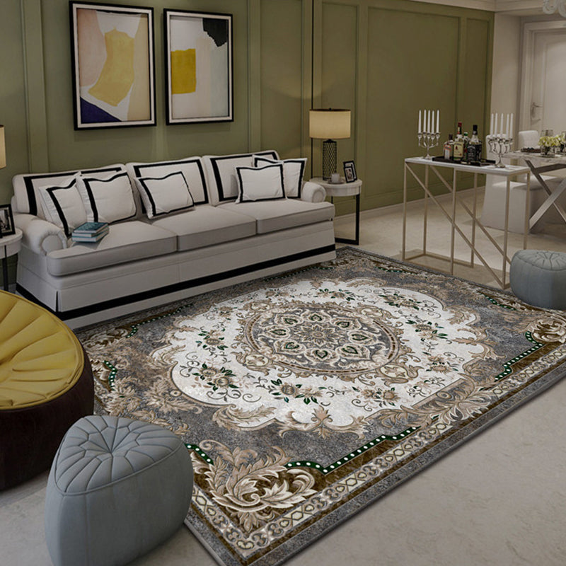 BowLift | Shabby Chic Floral Pattern Rug Multi-Color Polyester Rug Non-Slip Back Washable Pet-Friendly Flooring for Home