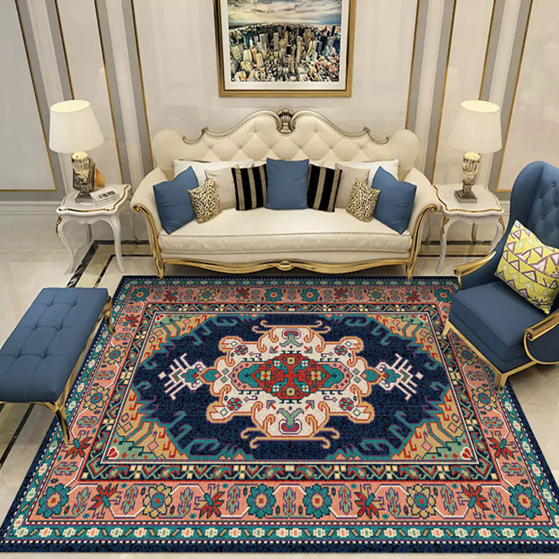 BowLift | Shabby Chic Floral Pattern Rug Multi-Color Polyester Rug Non-Slip Back Washable Pet-Friendly Flooring for Home