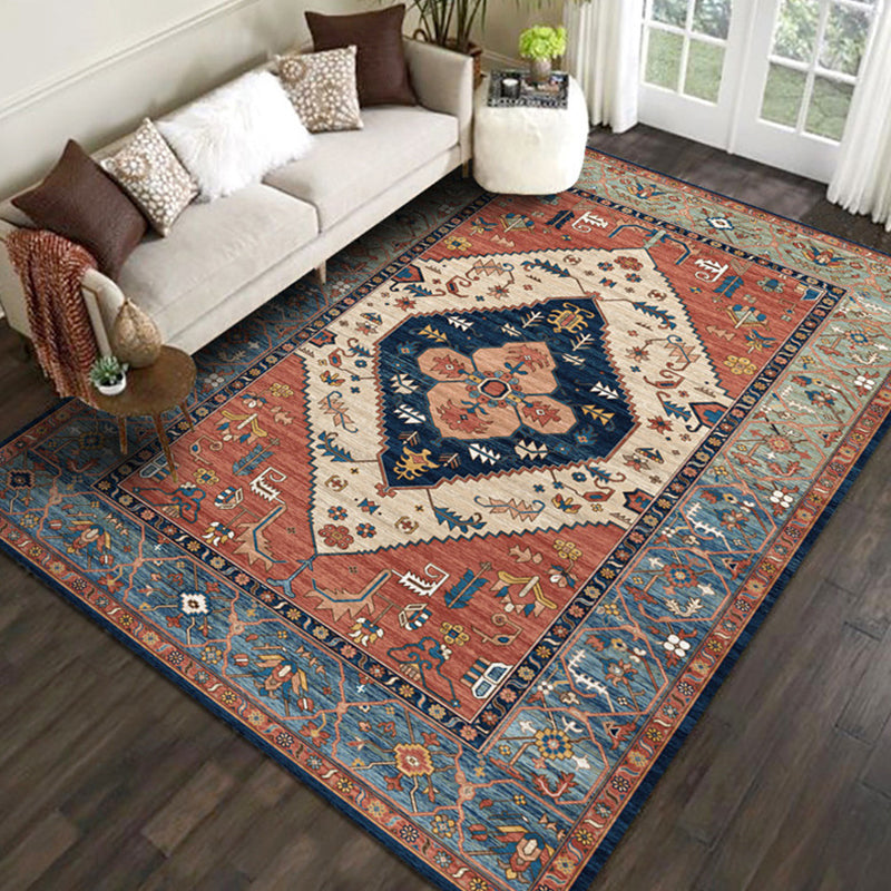 BowLift | Shabby Chic Floral Pattern Rug Multi-Color Polyester Rug Non-Slip Back Washable Pet-Friendly Flooring for Home