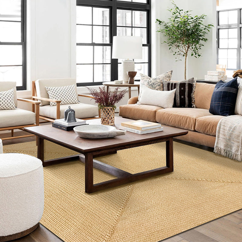 BowLift | Brown simple rug jute rural rug washable non-slip pet-friendly rug for the living room