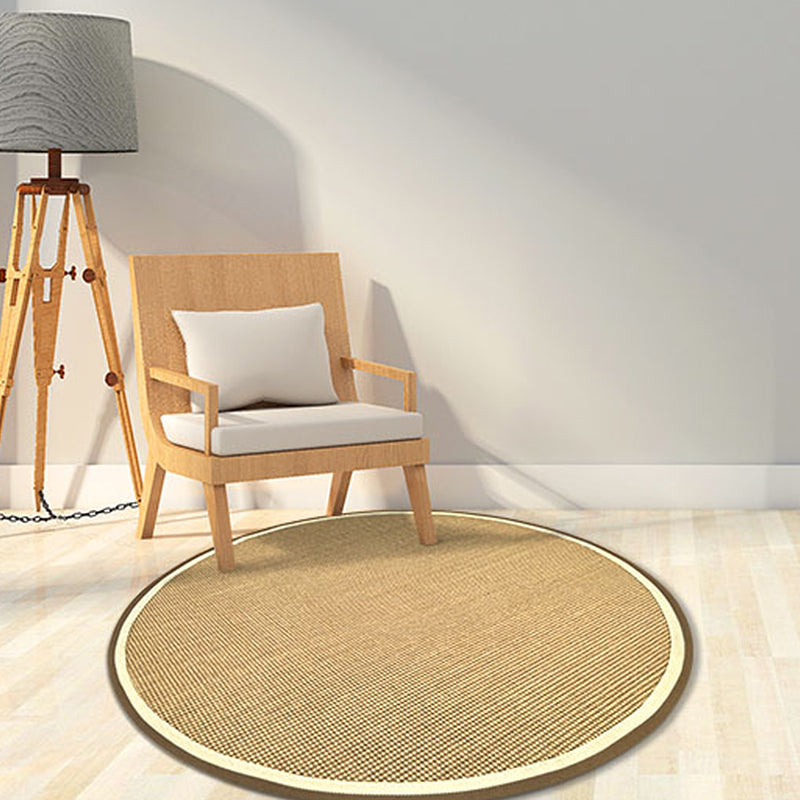 BowLift | Brown Living Room Rug Rustic Circle Pattern Rug Sisal Washable Non-Slip Backing Pet-Friendly Rug