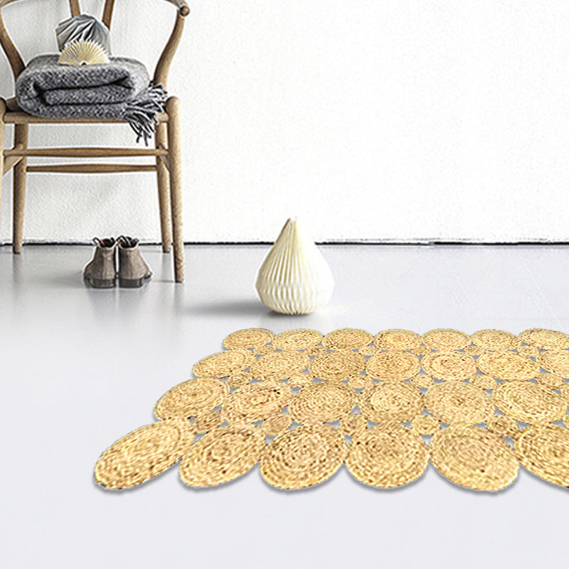 BowLift | Country Solid Color Carpet Beige and Yellow Jute Carpet Non-Slip Pet-Friendly Washable Area Rug for Study