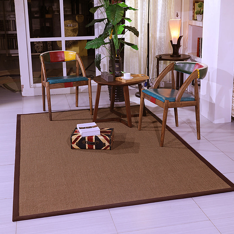 BowLift | Casual Plain Rug Brown Country Rug Jute Pet-Friendly Washable Non-Slip Rug for Decoration
