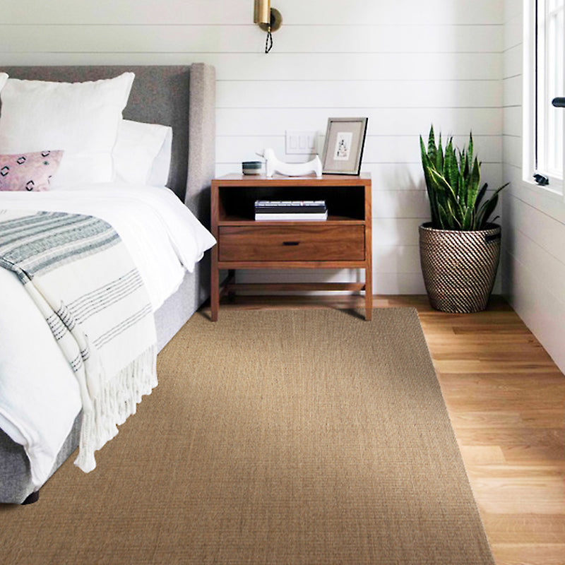 BowLift | Brown Living Room Rug Rustic Solid Color Rug Sisal Washable Non-Slip Back Pet-Friendly Rug